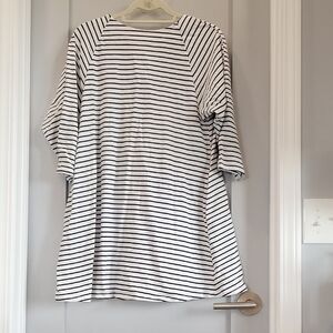 Umgee Black and White Striped Tunic Top
